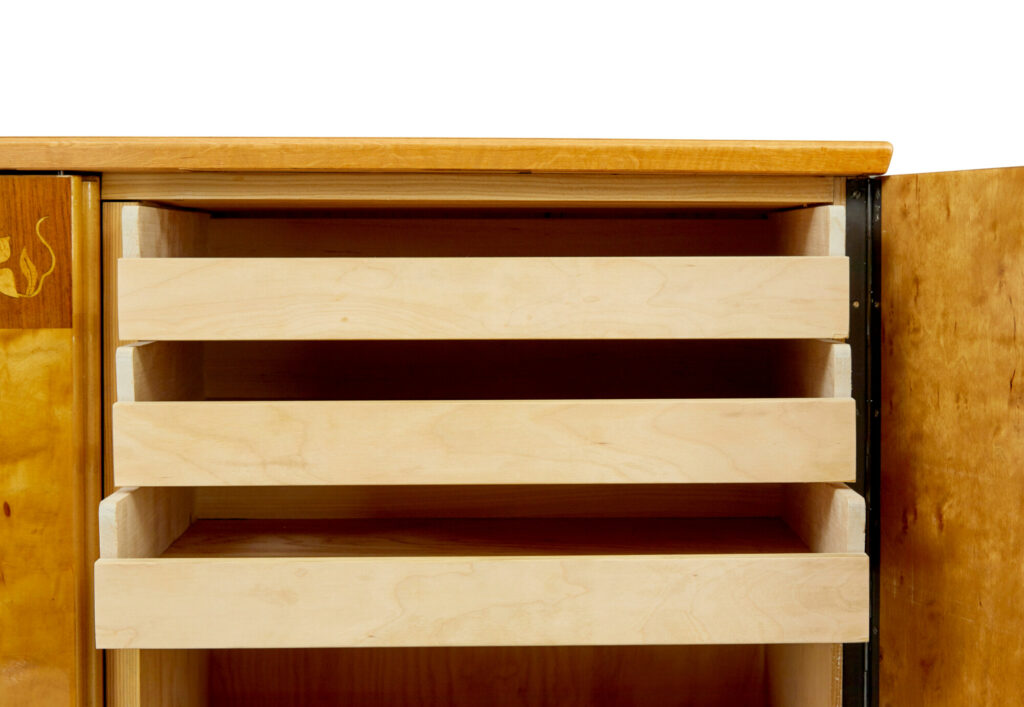 Mid Century Swedish Birch Inlaid Sideboard — image 7
