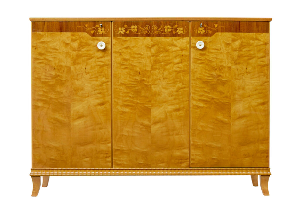Mid Century Swedish Birch Inlaid Sideboard — image 6