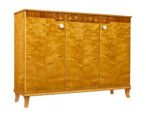 Mid Century Swedish Birch Inlaid Sideboard — thumbnail 1