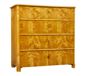 SWEDISH 19TH CENTURY BIRCH CHEST OF DRAWERS
