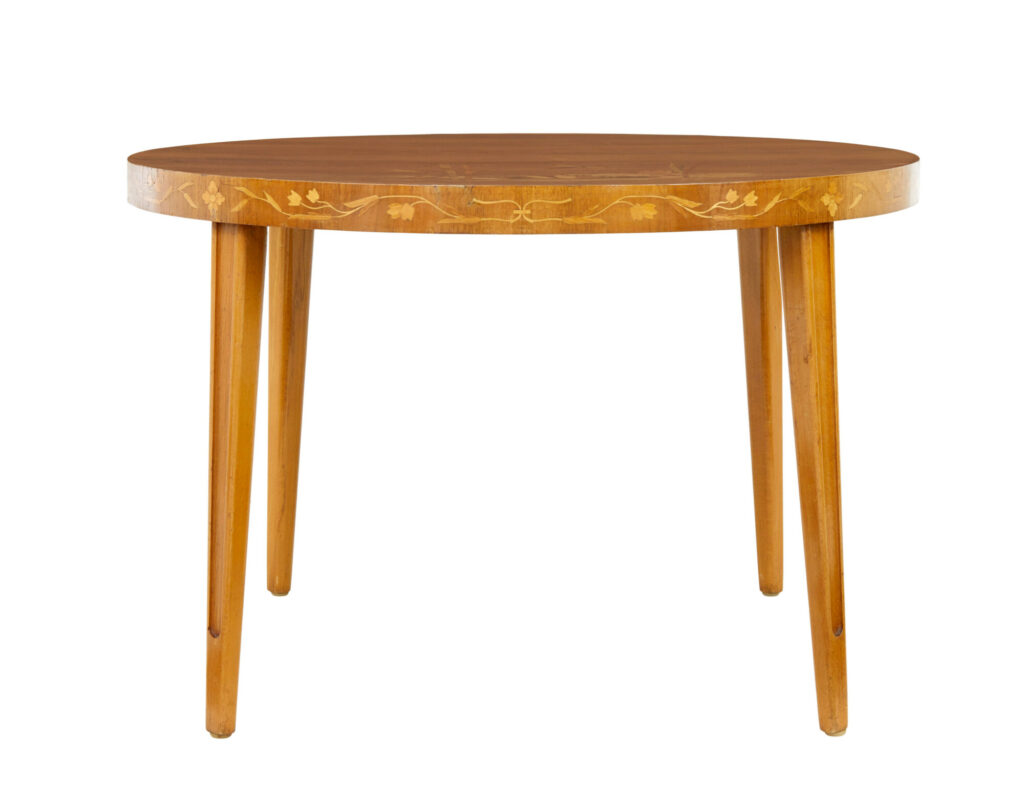 Mid Century Scandinavian Inlaid Elm Coffee Table — image 2