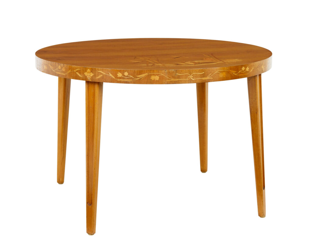 Mid Century Scandinavian Inlaid Elm Coffee Table