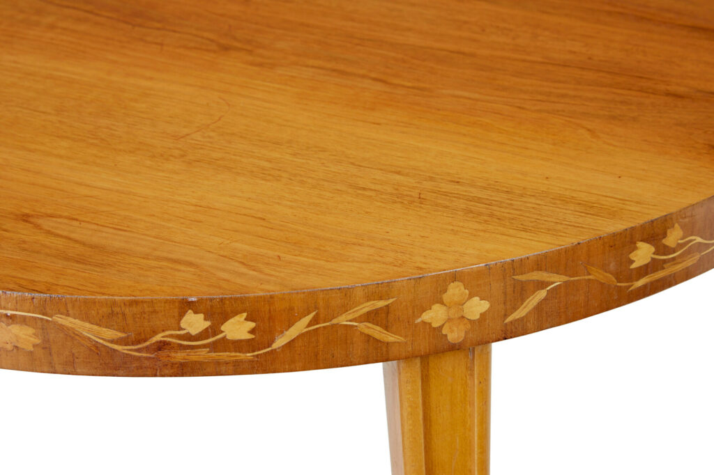 Mid Century Scandinavian Inlaid Elm Coffee Table — image 3