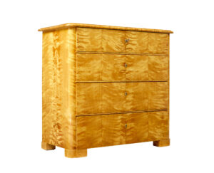 SWEDISH 19TH CENTURY SATIN BIRCH CHEST OF DRAWERS
