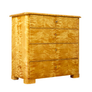 SWEDISH 19TH CENTURY SATIN BIRCH CHEST OF DRAWERS