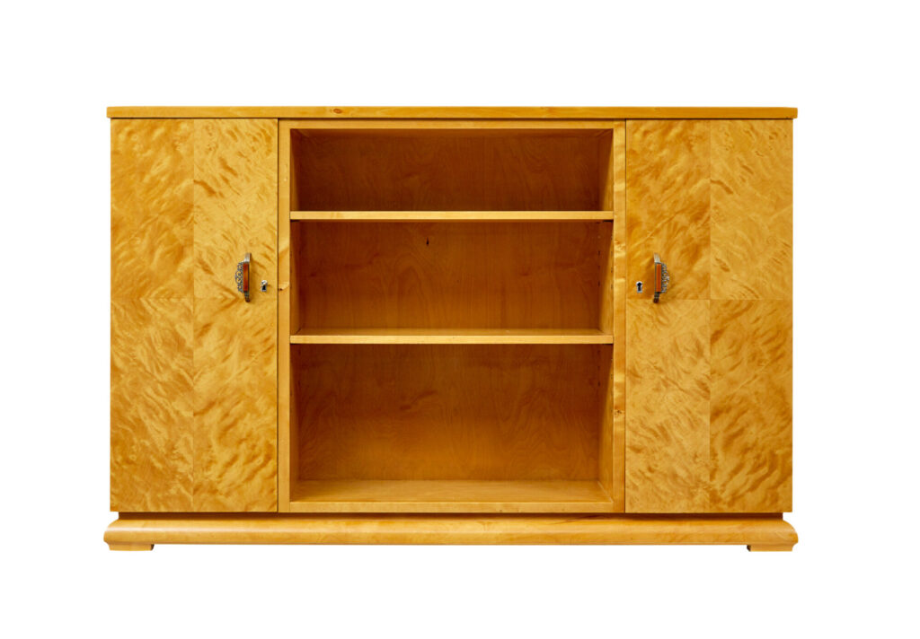 Mid Century Scandinavian Birch Bookcase Cupboard — image 2