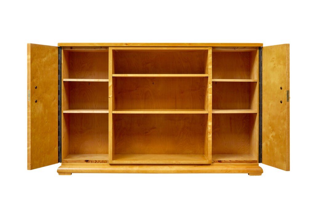 Mid Century Scandinavian Birch Bookcase Cupboard — image 10