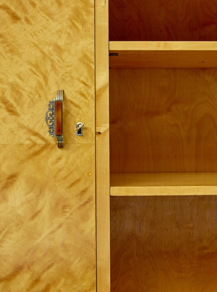 Mid Century Scandinavian Birch Bookcase Cupboard — image 5