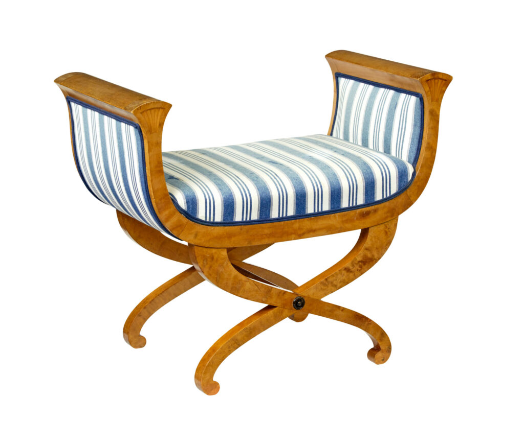 19th Century Swedish Birch Empire Revival Stool — image 5
