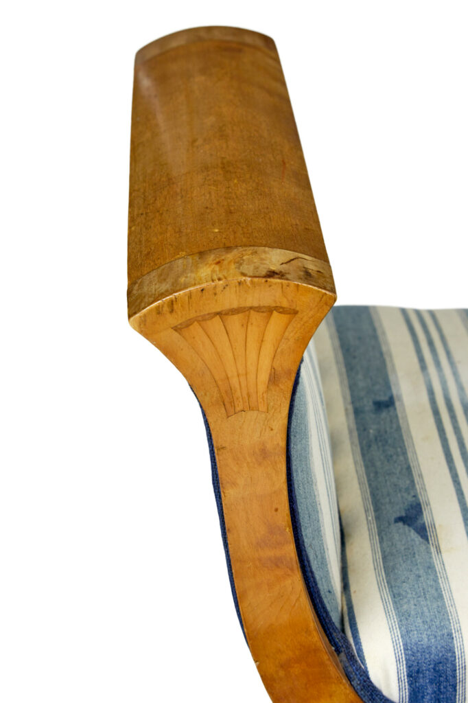 19th Century Swedish Birch Empire Revival Stool — image 4