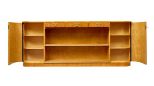 Mid Century Shaped Scandinavian Elm Low Open Bookcase — thumbnail 10