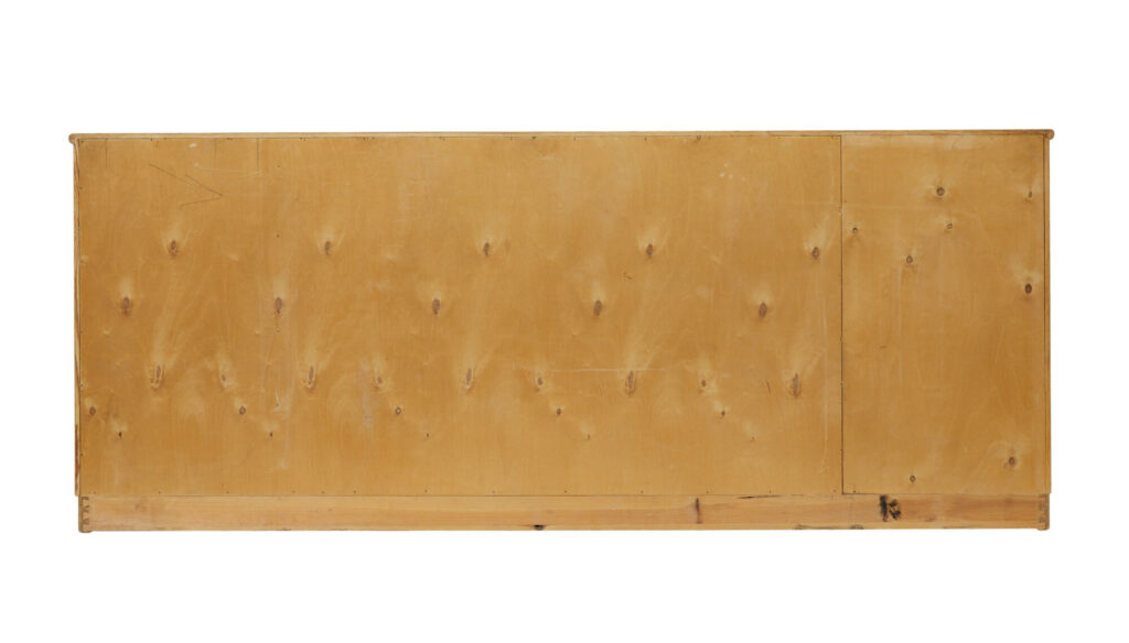 Mid Century Shaped Scandinavian Elm Low Open Bookcase — image 7