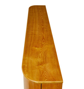 Mid Century Shaped Scandinavian Elm Low Open Bookcase — thumbnail 2