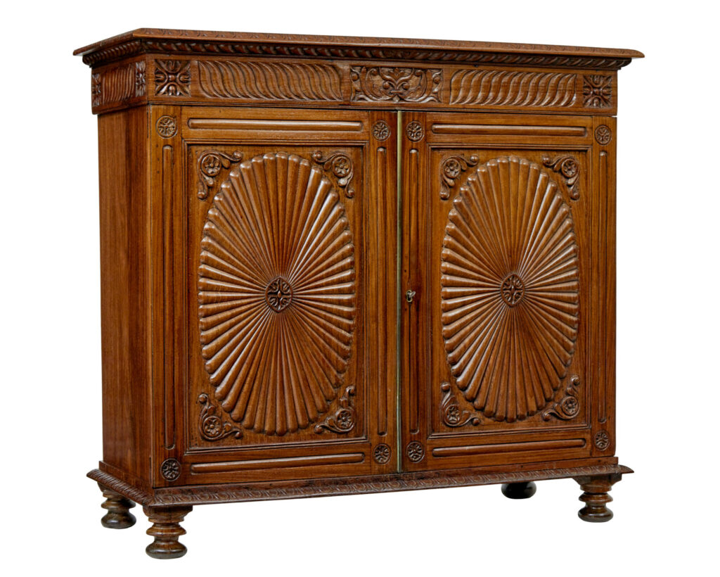 Mid 19th Century Anglo Indian Carved Padouk Cabinet