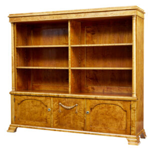 EARLY 20TH CENTURY EMPIRE REVIVAL BIRCH BOOKCASE CABINET