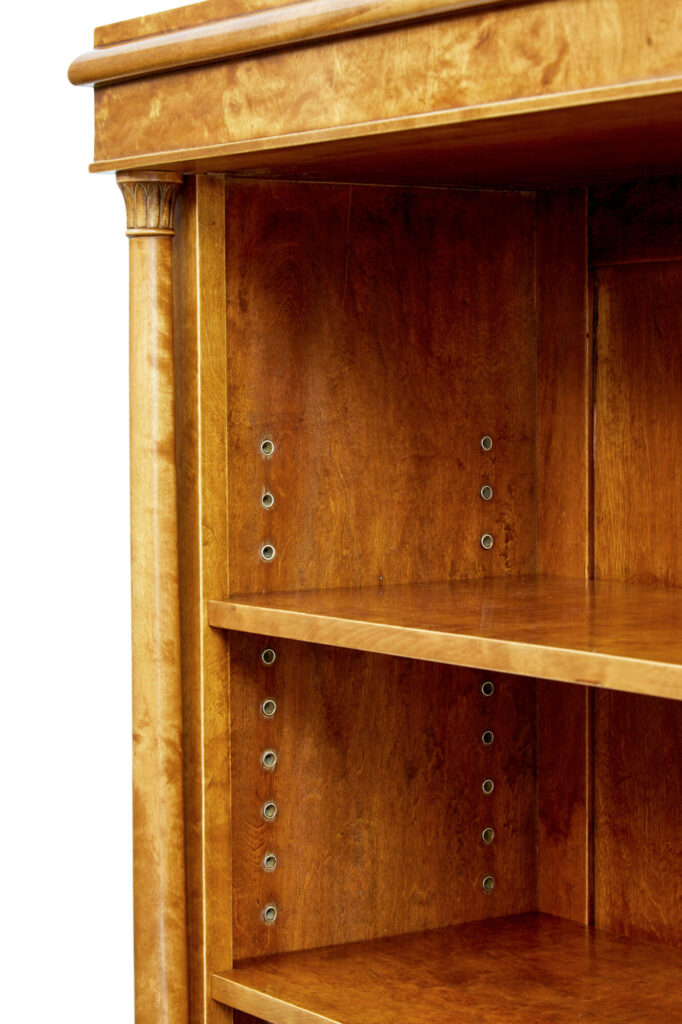 Early 20th Century Empire Revival Birch Bookcase Cabinet — image 4