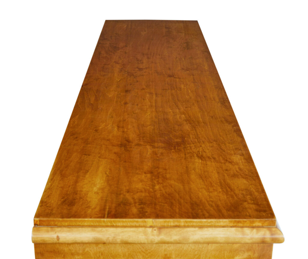 Early 20th Century Empire Revival Birch Bookcase Cabinet — image 2