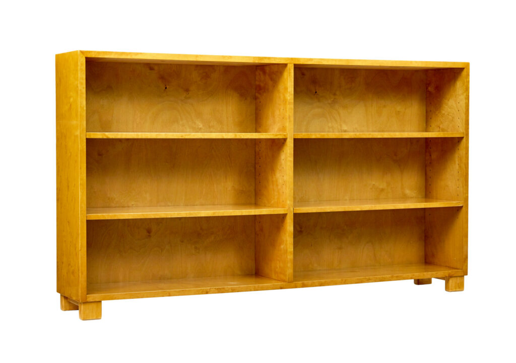 Swedish Mid Century Birch Low Open Bookcase