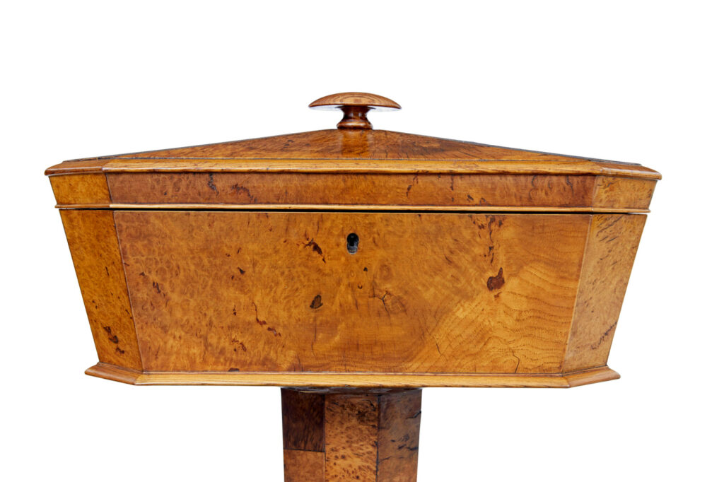 19th Century Scandinavian Burr Elm Teapoy — image 7