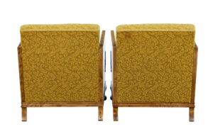 Pair of Art Deco Elm and Birch Lounge Armchairs — thumbnail 8