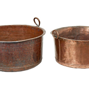 TWO 19TH CENTURY VICTORIAN LARGE COPPER COOKING VESSELS