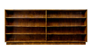LARGE AND IMPRESSIVE SWEDISH DARK BIRCH OPEN BOOKCASE