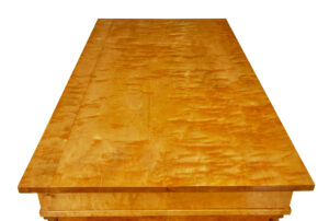 Swedish Early 20th Century Carved Birch Pedestal Desk — thumbnail 4