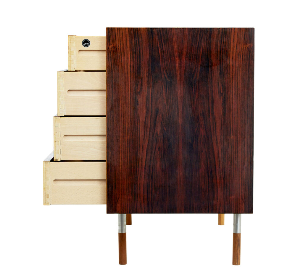 1960’s Danish Palisander Double Chest of Drawers by Hu — image 4