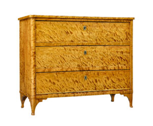 SWEDISH 19TH CENTURY SATIN BIRCH CHEST OF DRAWERS