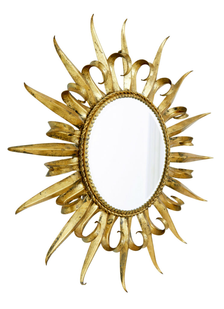 Mid Century Decorative Sunburst Mirror — image 3