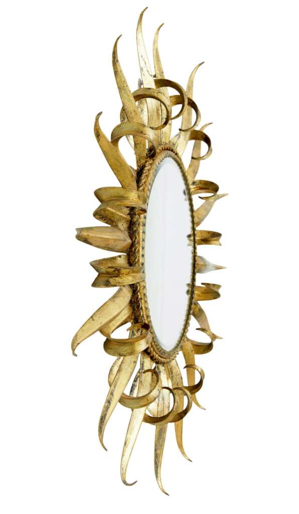 Mid Century Decorative Sunburst Mirror — image 2