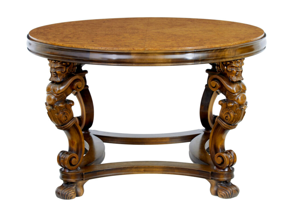 20th Century Carved Burr Birch Coffee Table — image 6