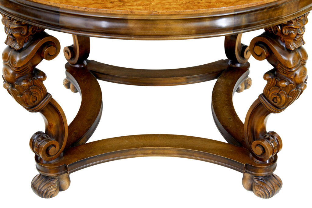 20th Century Carved Burr Birch Coffee Table — image 5