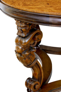 20th Century Carved Burr Birch Coffee Table — thumbnail 4