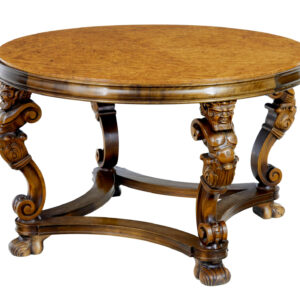 20TH CENTURY CARVED BURR BIRCH COFFEE TABLE