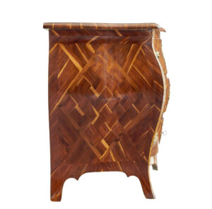 Early 18th Century Rococo Inlaid Plum Bombe Chest of Drawers — thumbnail 9