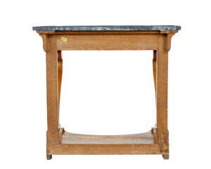 19th Century Swedish Empire Elm Marble Top Console Table — thumbnail 3