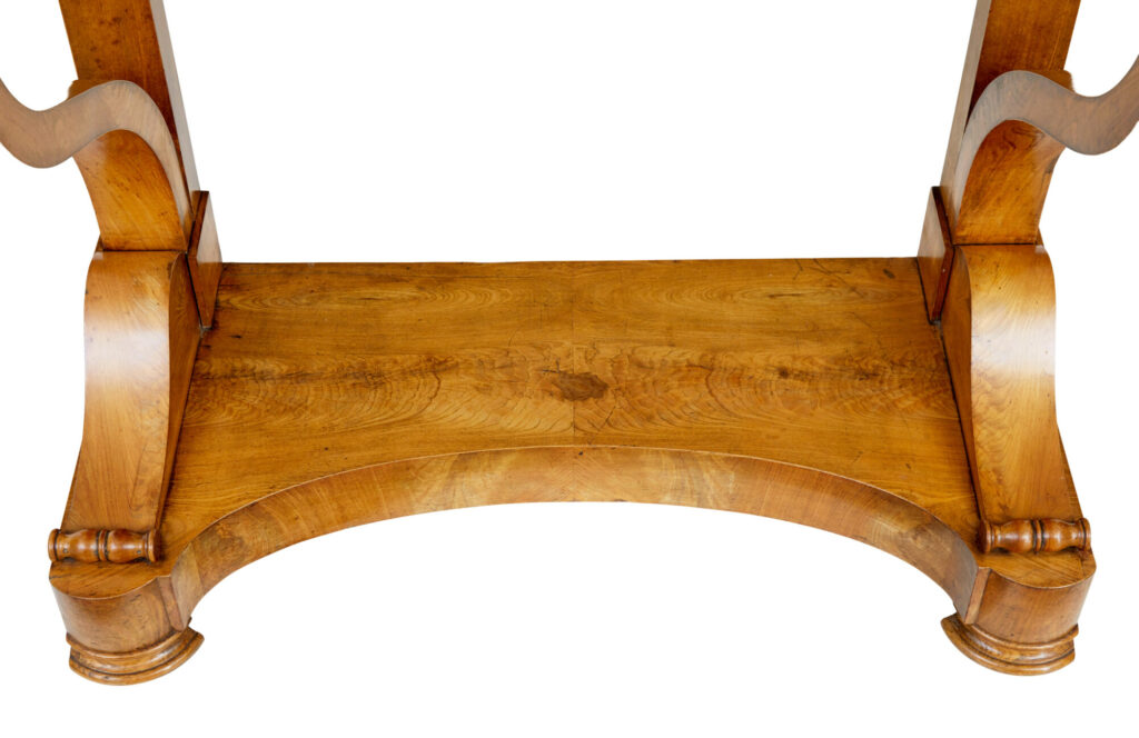19th Century Swedish Empire Elm Marble Top Console Table — image 10