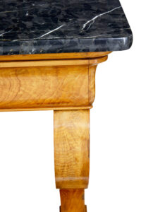 19th Century Swedish Empire Elm Marble Top Console Table — thumbnail 9