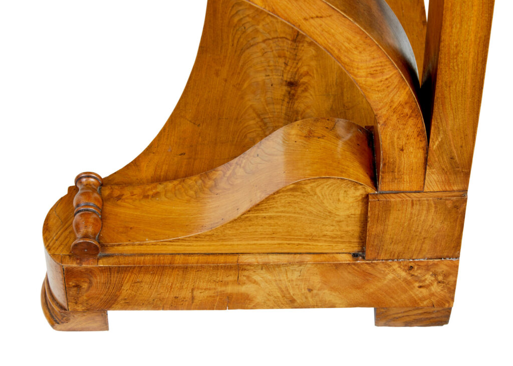 19th Century Swedish Empire Elm Marble Top Console Table — image 8