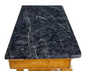 19th Century Swedish Empire Elm Marble Top Console Table — thumbnail 6