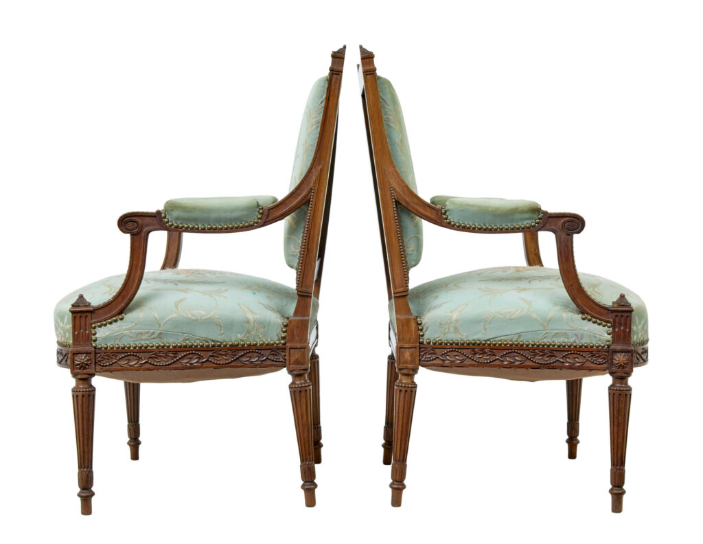 Pair of 19th Century French Carved Walnut Armchairs — image 8