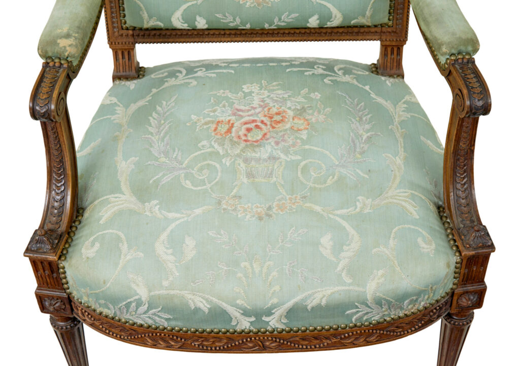 Pair of 19th Century French Carved Walnut Armchairs — image 5