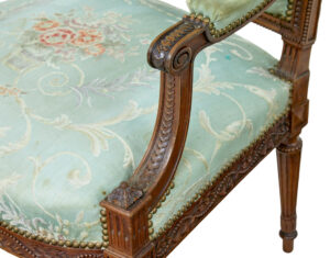 Pair of 19th Century French Carved Walnut Armchairs — thumbnail 2