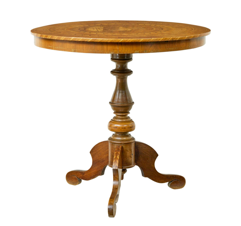 19th Century Inlaid Walnut Sorrento Table