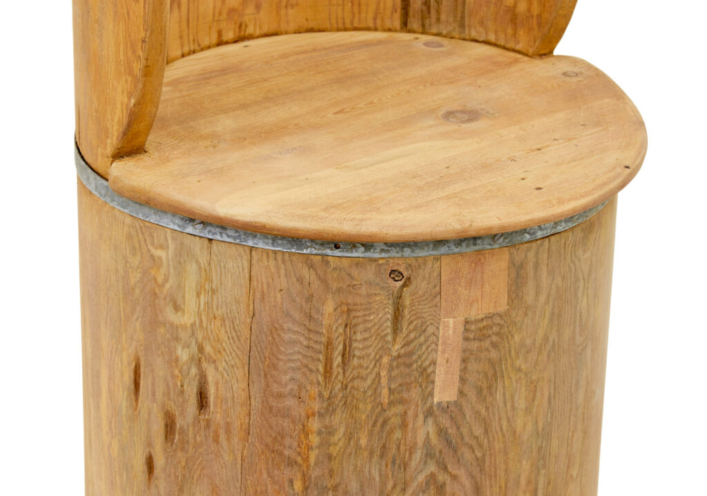 Mid Century Pine Trunk Hall Seat — image 3