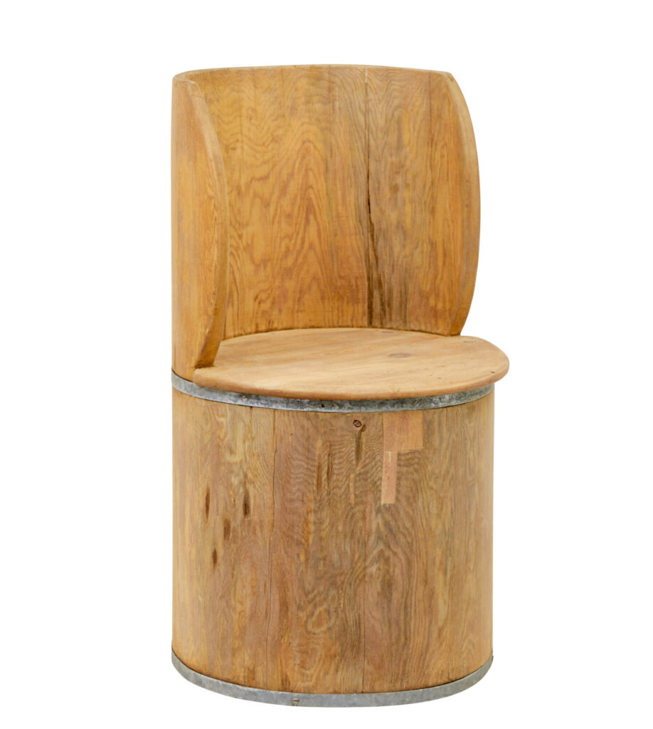 Mid Century Pine Trunk Hall Seat — image 2