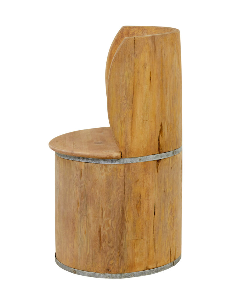 Mid Century Pine Trunk Hall Seat — image 8