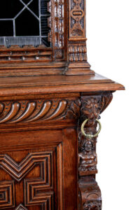 19th Century Flemish Oak and Stain Glass Cabinet — thumbnail 4