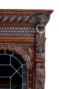 19th Century Flemish Oak and Stain Glass Cabinet — thumbnail 2